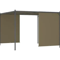 Buer, Spalier, Lysthuse Uden Tag^Pergola med tilbagetrækkeligt tag 3x3 m 180 g/m² gråbrun - Pergola - Pergolaer - Home & Living