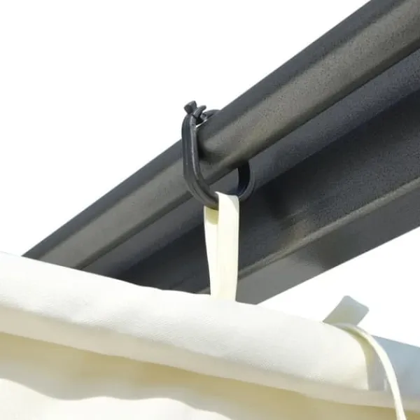 Buer, Spalier, Lysthuse Uden Tag^Pergola med tilbagetrækkeligt tag 3x3 m stål cremefarvet - Pergola - Pergolaer - Home & Living