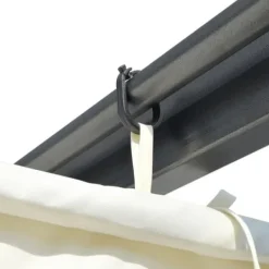 Buer, Spalier, Lysthuse Uden Tag^Pergola med tilbagetrækkeligt tag 3x3 m - Pulverlakeret stål | Farve: Creme