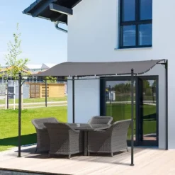 Buer, Spalier, Lysthuse Uden Tag^Pergola pavillon 297x297 cm, metal, grå – terrasse/altan