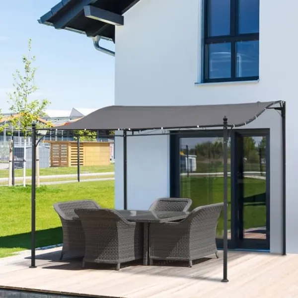 Buer, Spalier, Lysthuse Uden Tag^Pergola pavillon 297x297 cm, metal, grå – terrasse/altan