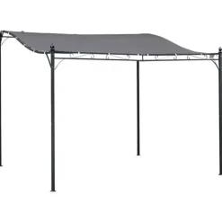 Buer, Spalier, Lysthuse Uden Tag^Pergola pavillon 297x297 cm, metal, grå – terrasse/altan