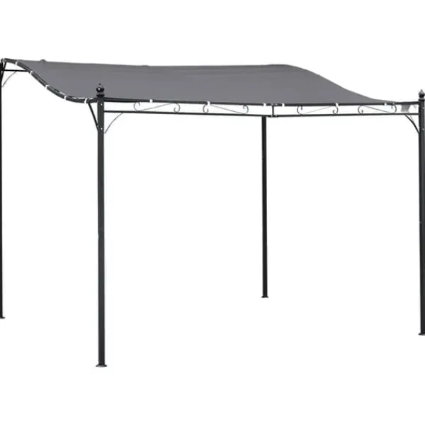 Outlet Pergola pavillon 297x297 cm, metal, grå – terrasse/altan Buer, Spalier, Lysthuse Uden Tag