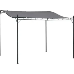 Buer, Spalier, Lysthuse Uden Tag^Pergola pavillon 297x297 cm, metal, grå – terrasse/altan