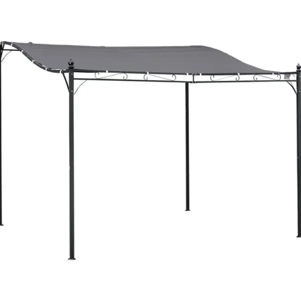 Buer, Spalier, Lysthuse Uden Tag^Pergola pavillon 297x297 cm, metal, grå – terrasse/altan
