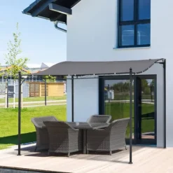 Buer, Spalier, Lysthuse Uden Tag^Pergola pavillon 297x297 cm, metal, grå – terrasse/altan