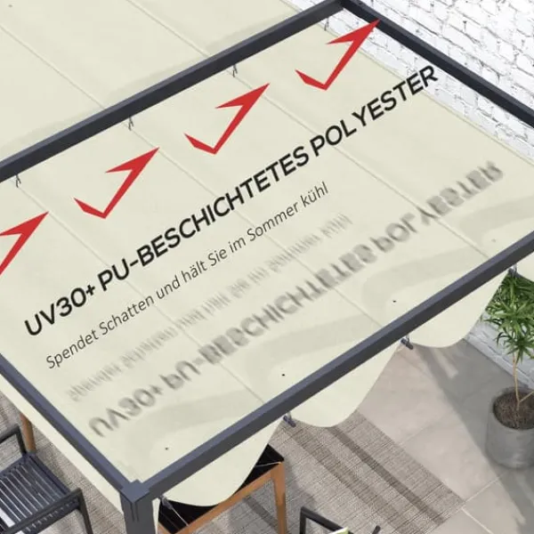 Telte & Lysthuse^Pergola Udskiftnings Tag, 285x200 cm, Cremehvid