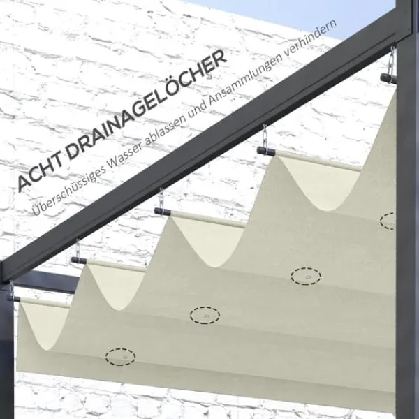 Telte & Lysthuse^Pergola Udskiftnings Tag, 285x200 cm, Cremehvid