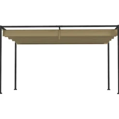Buer, Spalier, Lysthuse Uden Tag^Pergola 4x3m havepavillon, terrasse tagbeklædning lavet af stål, havepavillon med justerbart tag, fritstående, solafskærmning til terrasse og have, Kh | CDON
