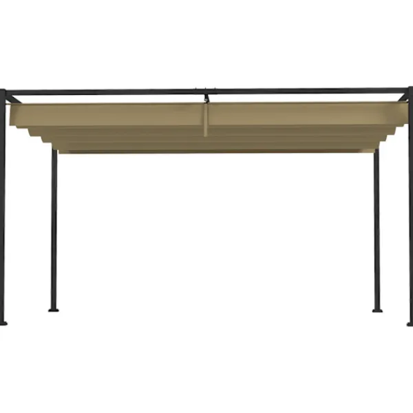 Buer, Spalier, Lysthuse Uden Tag^Pergola 4x3m havepavillon, terrasse tagbeklædning lavet af stål, havepavillon med justerbart tag, fritstående, solafskærmning til terrasse og have, Kh | CDON