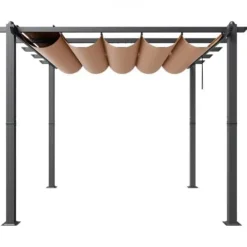 Buer, Spalier, Lysthuse Uden Tag^Pergola, 297x297x230 cm, Beige, Aluminium
