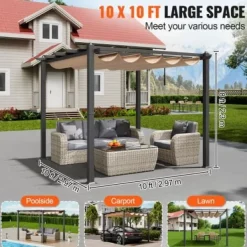 Buer, Spalier, Lysthuse Uden Tag^Pergola, 297x297x230 cm, Beige, Aluminium