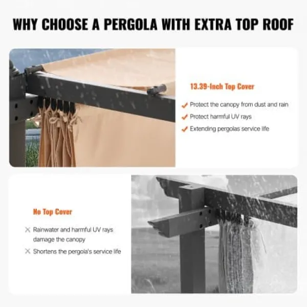 Buer, Spalier, Lysthuse Uden Tag^Pergola, 297x297x230 cm, Beige, Aluminium