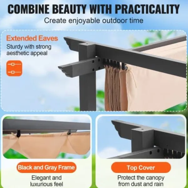 Buer, Spalier, Lysthuse Uden Tag^Pergola, 300x300x230 cm, Beige, Aluminium