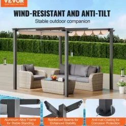 Buer, Spalier, Lysthuse Uden Tag^Pergola, 300x300x230 cm, Beige, Aluminium