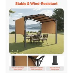 Buer, Spalier, Lysthuse Uden Tag^Pergola, 304.8x304.8x254 cm, Beige, Metal