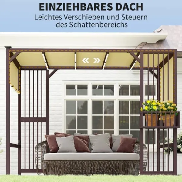 Buer, Spalier, Lysthuse Uden Tag^Pergola, 295x252x230 cm, Brun