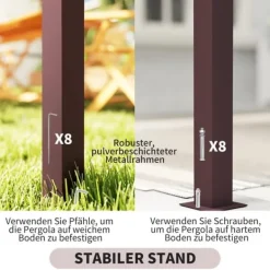 Buer, Spalier, Lysthuse Uden Tag^Pergola, 295x252x230 cm, Brun