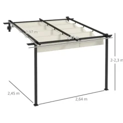 Hot Pergola, 297x297x200 cm, Creme Buer, Spalier, Lysthuse Uden Tag