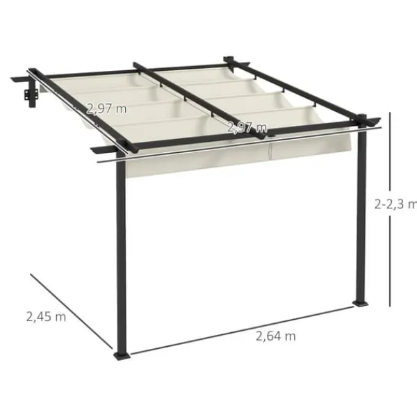 Hot Pergola, 297x297x200 cm, Creme Buer, Spalier, Lysthuse Uden Tag