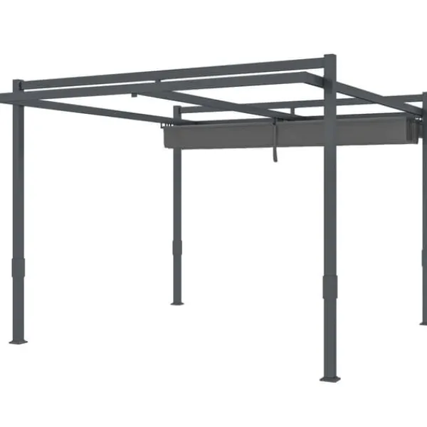 Online Pergola, 358x320x245 cm, Grå Buer, Spalier, Lysthuse Uden Tag