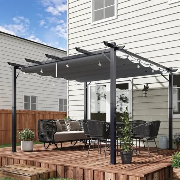 Buer, Spalier, Lysthuse Uden Tag^Pergola, 300x300x223 cm, Grå