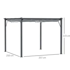 Buer, Spalier, Lysthuse Uden Tag^Pergola, 300x300x223 cm, Grå