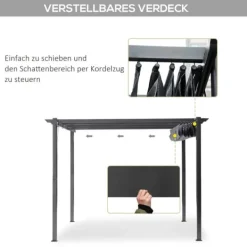 Buer, Spalier, Lysthuse Uden Tag^Pergola, 300x300x223 cm, Grå