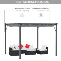 Buer, Spalier, Lysthuse Uden Tag^Pergola, 300x300x223 cm, Grå