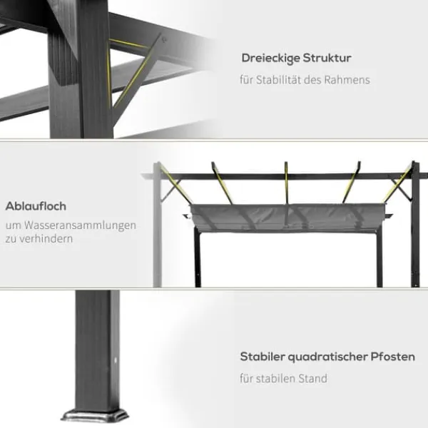 Buer, Spalier, Lysthuse Uden Tag^Pergola, 300x300x223 cm, Grå