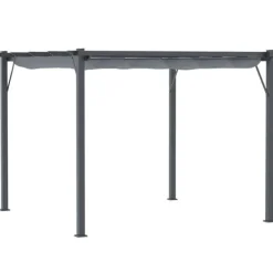 Discount Pergola/pavillon 3×3×2,23 m, skydetag, aluminium, kulgrå/mørkegrå Buer, Spalier, Lysthuse Uden Tag