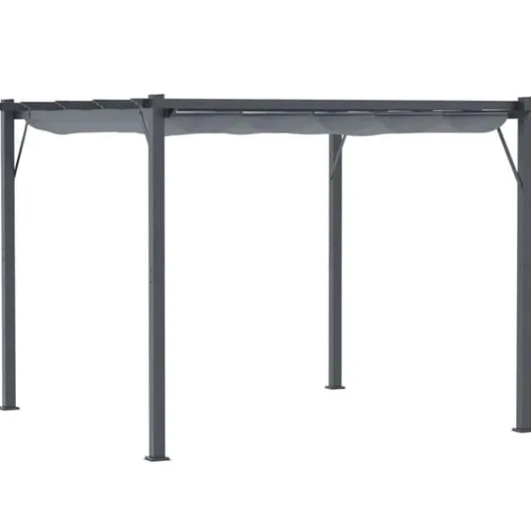 Discount Pergola/pavillon 3×3×2,23 m, skydetag, aluminium, kulgrå/mørkegrå Buer, Spalier, Lysthuse Uden Tag