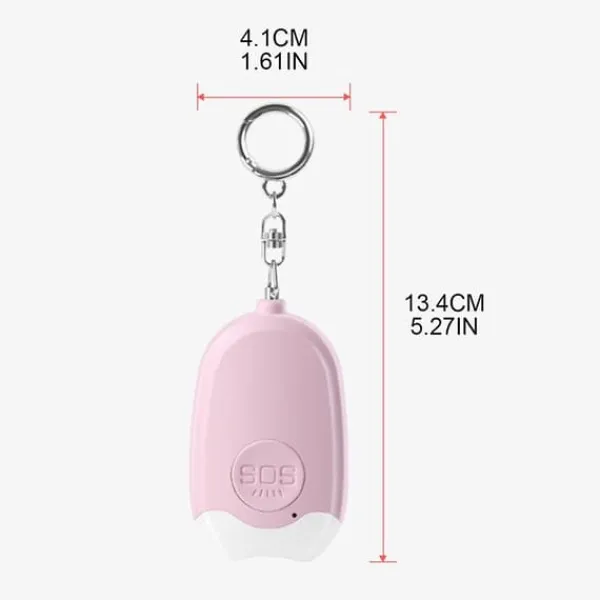 Clearance Personlig alarm lommelygte bærbar selvforsvar 130dB høj advarsel nøglering Sikkerhedslamper
