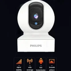 Philips Sikkerhedsmonitorer & Videokameraer^TAI6000W/93 Trådløst Overvågningskamera – WiFi/4G, 1080p HD, Pan/Tilt, Bevægelsesdetektion, Nattesyn, Til Hjem og Kontor