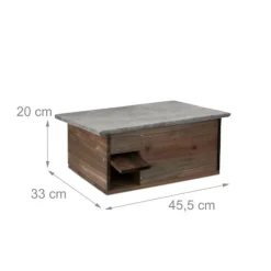 Til Fugle & Småvildt^Pindsvinehus, Træ, 20x45,5x33 cm, Brun