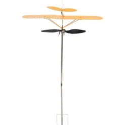 Clearance Piper J3 Cub Airplane Weathervane 3D Metal Airplane Weather Fane Udendørs Tag Vindretningsindikator Haveindretning Stor Vinddekoration