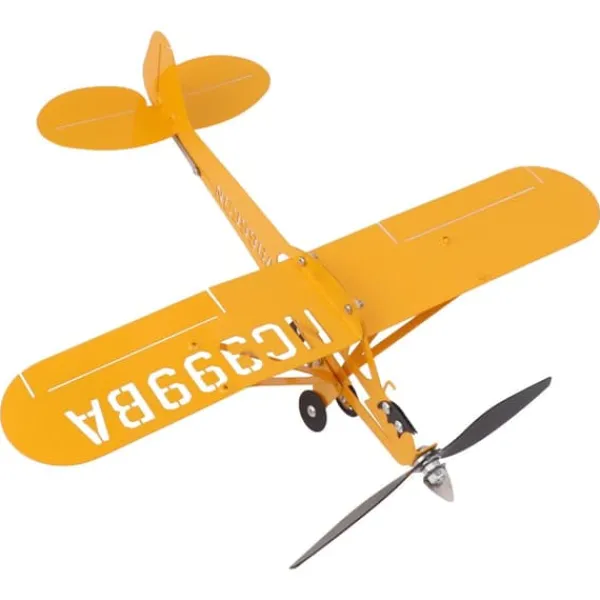 Clearance Piper J3 Cub Airplane Weathervane 3D Metal Airplane Weather Fane Udendørs Tag Vindretningsindikator Haveindretning Stor Vinddekoration