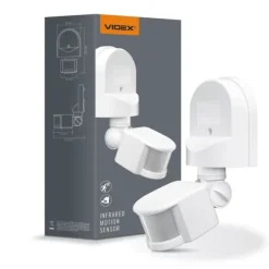 Discount PIR infrarød bevægelses- og lyssensor 1200W IP44 bevægelig hvid Videx Bevægelsesdetektorer