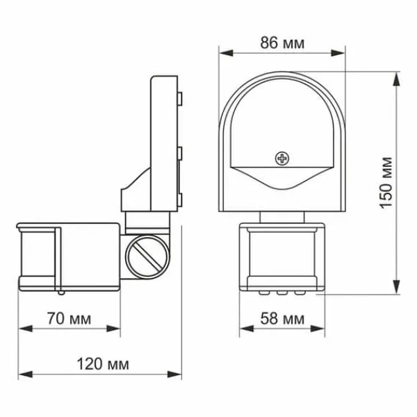 Discount PIR infrarød bevægelses- og lyssensor 1200W IP44 bevægelig hvid Videx Bevægelsesdetektorer