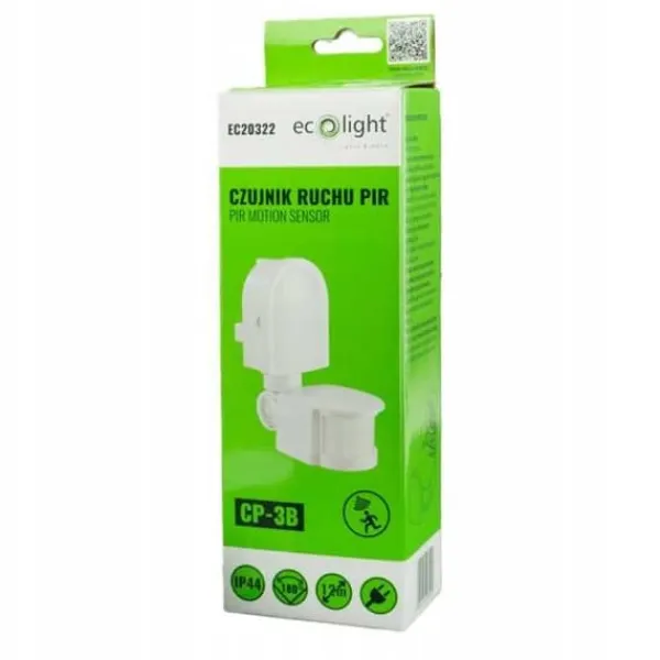 Outlet PIR-bevægelsessensor CP-3B HVID maks. 300W Bevægelsesdetektorer