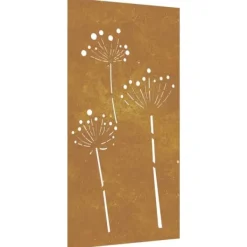 Sale Plakater, prints & vægkunst - Living udendørs vægdekoration 105x55 cm blomsterdesign cortenstål Havedekorationer