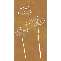 Sale Plakater, prints & vægkunst - Living udendørs vægdekoration 105x55 cm blomsterdesign cortenstål Havedekorationer