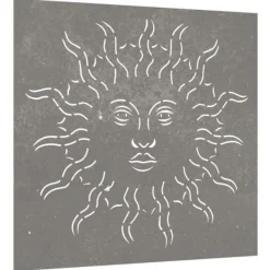 Havedekorationer^Plakater, prints & vægkunst - Living udendørs vægdekoration 55x55 cm soldesign cortenstål