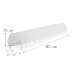 Drivhus^Plante Tunnel Sæt, 500x53x50 cm, Hvid