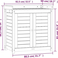 Sale Plantebord i massiv fyrretræ med hylder - Opbevaring til potteplanter | Størrelse: 82,5x50x86,5 cm | Farve: Hvid Plantningsbænke