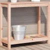 Best Plantebord i massivt douglasgran med hylde | Størrelse: 82,5x35x75 cm Plantningsbænke