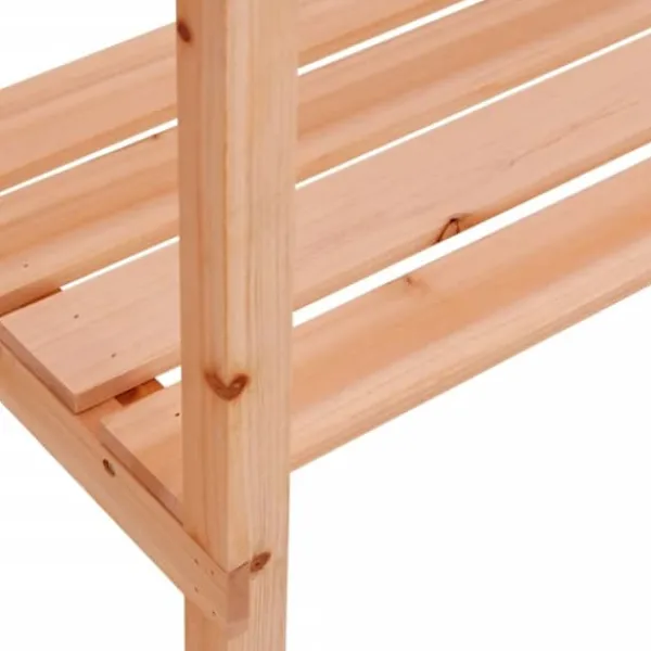Plantningsbænke^Plantebord i massivt grantræ med hylde | Størrelse: 78x38x82,5 cm | Farve: Brun