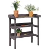 Plantningsbænke^Plantebord i massivt grantræ med hylder | 78x38x82,5 cm | Farve: Natur | Størrelse: 78x38x82,5 cm