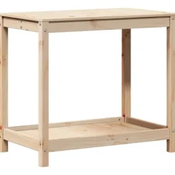 Plantningsbænke^Plantebord med hylde i massivt fyrretræ | Størrelse: 82,5x50x75 cm