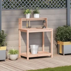 Outlet Plantebord med hylder i massivt douglasgran - Ideelt til planter | Størrelse: 82,5x50x109,5 cm Plantningsbænke